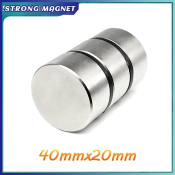 1/2KS 40x20 mm Hrubé Vzácnych Zemín Neodýmu Magnet 40x20mm Veľké, Silné, Okrúhle Magnety N35 Trvalé Disk Vyhľadávanie Magnet 40*20