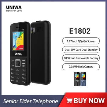 1/3/5 ks UNIWA E1802 GSM Mobil Senior Starší Telefón S Veľkým Tlačidlo 1.77