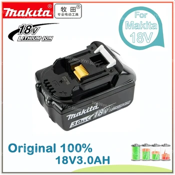 100% Originálne 3.0 Ah Makita BL1830 3000mAh Nabíjateľná náradie Batérii S LED Lítium-iónová Výmena BL1860B BL1860 BL1850
