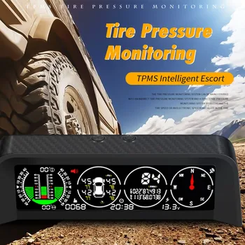 1pc X91 3 In1 GPS TPMS HUD Pre Všetky Vozidlá Smart Rýchlosť Sklon Meter Inclinometer DC 10V-30V 70*59*59mm Auto Head-up Displej