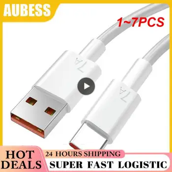 1~7PCS 120W USB Typu C Super Rýchle Nabíjanie Kábel pre P30 P40 Mate 40 Mi 12 USB C Rýchlo Charing Dátový Kábel Drôt