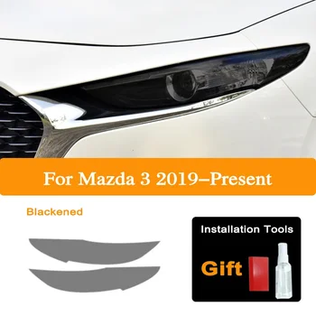 2 Ks Pre Mazda 3 BP 2019 2020 Príslušenstvo Vinyl Ochrany Transparentné TPU Nálepky Auto Svetlometu Odtieň Black Ochranný Film