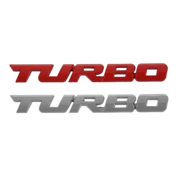 2 KS TURBO Univerzálny Auto, Motocykel, Auto 3D Kovový Znak, Odznak Odtlačkový Nálepka, Červené & Silver