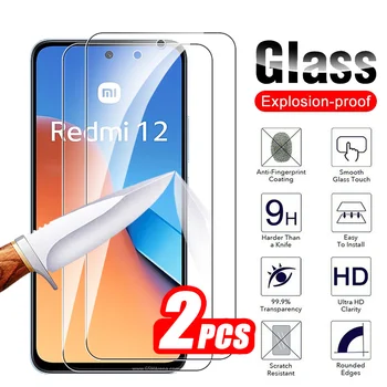 2 ks Tvrdeného Skla Pre Xiao Redmi 12 Ochranné Sklo Redmi12 Screen Protector Readmi Redme 12 Redmy12 4G Bezpečnostný Kryt Film