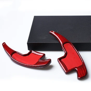 2 KS Uhlíkových Vlákien Červená Čierna Auto Výstroj Volant Shift Pádlo Rozšírenie Pádlo Kryt Výbava Pre Ford Mustang 2015-2019