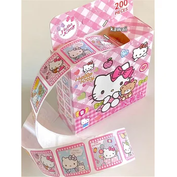 200Pcs/Box Sanrio Cartoon Vytiahnite Nálepky Hello Kitty Kuromi Melódie Cinnamoroll Nálepky Dievča, Chlapec, Učiteľ Odmenu Hračky Darček
