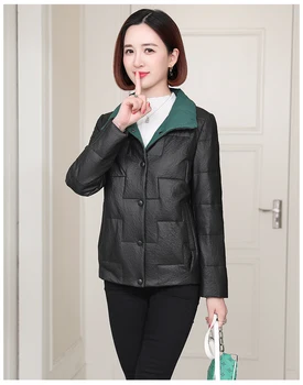 2023 Podpora Malý kožený kabát kožené Nadol bunda ženy, zimné nové módy pre voľný čas Haining ovce kožené sako krátke