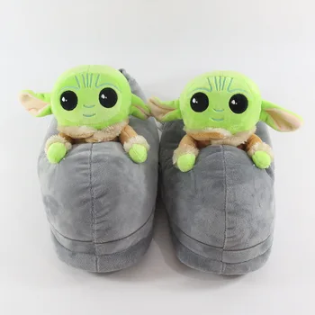 28 cm Disney Baby Yoda Hračky Star Wars Mandalorian Krytý Domov Zime Udržať Teplé Topánky Kawaii Papuče Deti, Dospelých Pekný Darček