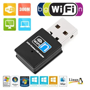 300Mbps Mini USB Bezdrôtový Wifi Adaptér, Wi fi Karty siete LAN 802.11 b/g/n Adaptér Network Karta pre PC Stolový Počítač