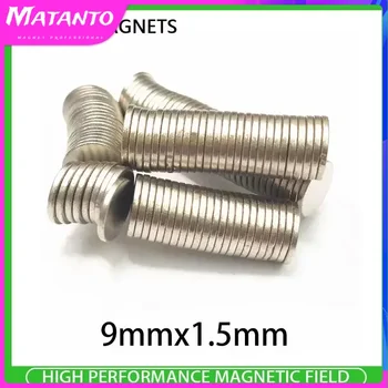 500 KS 9x1.5 mm Tenký Neodýmu Silný Magnet 9mmX1.5 mm s permanentným Magnetom 9x1.5mm Silné Magnetické Kolo Magnet 9*1.5