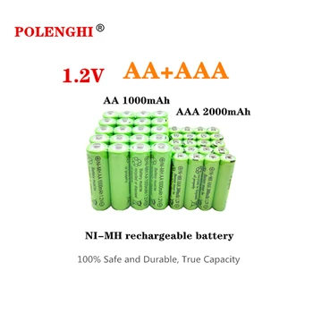 AA 1.2 V 1000mAh-AAA 1.2 V 2000mAh NI-MH dobíjacie batérie vhodné pre hračky na diaľkové ovládanie,, baterky, hodinky, MP3 prehrávače