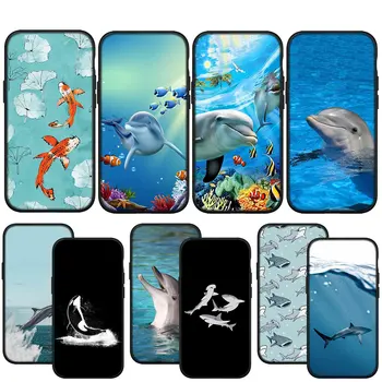 Black Shark Dolphin Zvierat Mäkký Kryt Telefónu Puzdro pre Apple iPhone 15 14 13 12 11 Pro XS Max XR 6s Plus + SE 15+ Prípade