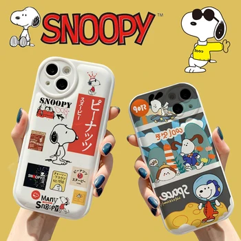 Cartoon Snoopy Telefón puzdro pre Iphone 14 Pro Max Plus 13 12 11 X XS XR All-inclusive Ochranné puzdro Proti Poklesu Kawaii Dievčatá Darček