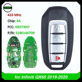 DIYKEY 4 Tlačidlo Smart Remote príveskom pre Infiniti QX60 2019 2020 Keyless Kľúča Vozidla 433.92 MHz 4A Čip S180144709 FCCID: KR5TXN7
