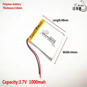 Dobrý Qulity 3,7 V,1000mAH,384448 Polymer lithium ion / Li-ion batéria pre HRAČKA,POWER BANKY,GPS,mp3,mp4