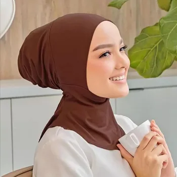 Jersey Hidžáb Moslimských Žien Režijné Jeden Kus Amira Vytiahnuť Na Okamžité Šatku Islam Šatku Turban Úsek Zábal Klobúk Na Hlavu Kryt Krku
