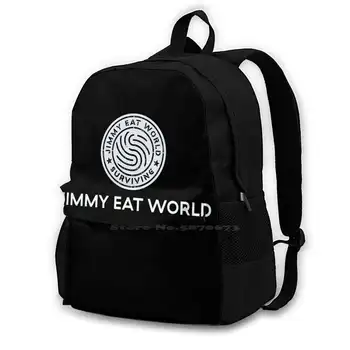 Jimmy Eat World Logo Batohy Pre Mužov, Ženy, Dospievajúcich Dievčat, Tašky Jimmy Eat World Logo Prežili Škody Punk-Alternative Metal