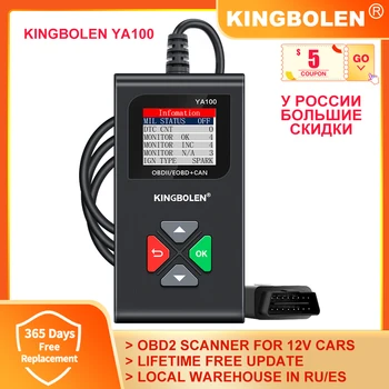 KINGBOLEN YA100 OBD2 Skener Car Code Reader Automobilový Diagnostické Nástroje Check Engine Doživotná Aktualizácia Zadarmo