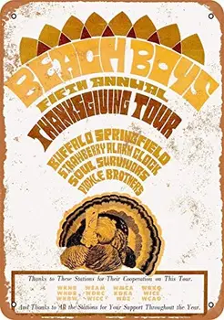 Kovové Vintage Tin Prihlásiť 1967 Beach Boys Vďakyvzdania Tour-Kovov Cín Značiek, Domácej Kuchyni Stenu Retro Plagátu Doska Nástenná Maľba Bar, Pub
