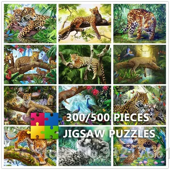 Leopard Tiger Voľne Žijúcich Zvierat, Papierové Puzzle 300/500 Kusy Skladačka Puzzle Rodiny, Hry, Hračky, Rozbalí Vzdelávacie Deti, Dospelých Dary