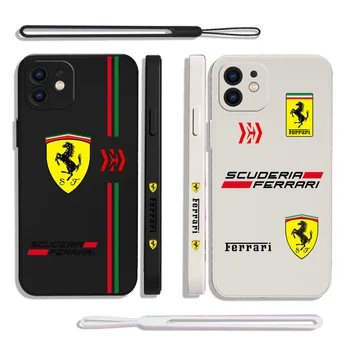 Luxusné športové auto Ferraris Telefón puzdro Pre iPhone 15 14 13 12 11 Pro Max Mini X XR XSMAX SE 8 7 6 Plus Mäkké Tekutý Silikónový Kryt
