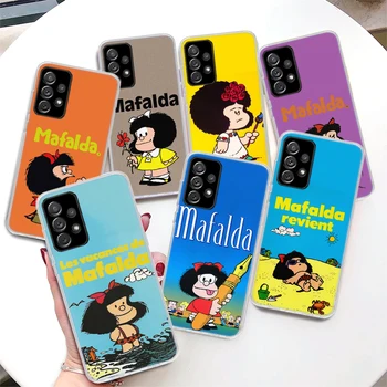 Mafalda Cartoon Telefón puzdro Pre Samsung Galaxy A51 A50 A71 A70 A41 A31 A21S A10 A20E A30 A40 A6 A7 A8 + A9 Mäkké Silikónové Shell