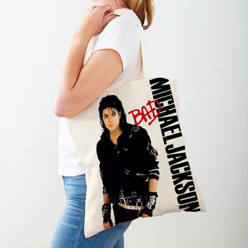 Michael Jackson Nákupní Taška Dvojité Tlač Shopper Supermarket Tašky Dizajn Ženy Kabelka Eco Prenosné Pohodlné Skladovanie Tote