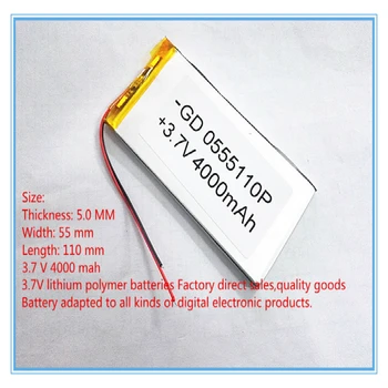 najlepšie batérie značky 3,7 V lítium-polymérovej batérie 4000mah veľká-kapacita PDA, tablet PC POLOVICE 5055110