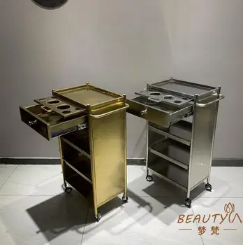 Nerezový vozík kadernícky vlasy rezanie, skladanie nástroje vozíka vlasy salon špeciálne žehlenie a farbenie bez áut mail