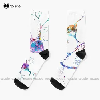 Neurotransmiterov Neurón Synapsách, Ponožky, Športové Ponožky Osobné Vlastné Unisex Dospelých Dospievajúcu Mládež Ponožky Vlastný Darček Streetwear
