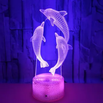 Nighdn Dolphin Nočné Svetlá pre Izba Dekor Farby Stôl, stolná Lampa Led Dieťa Nočného pre Deti Narodeniny Christams Darček