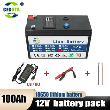 NOVÉ 12V 100Ah 18650 lítiové batérie vstavaný vysoký prúd 30A BMS pre postrekovače elektrické vozidlo batterie+12,6 V nabíjačke
