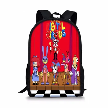 Nové ÚŽASNÉ DIGITÁLNE CIRKUS Magické Digitálne Cirkus 17-palcový Školské tašky Študentský Batoh Cartoon Školské tašky