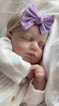 NPK 19 palcový Reborn Baby Doll Loulou Novorodenca Veľkosť Ručné 3D Pokožky Maľované Vlasy Viditeľné Žily Chrismtas Darček