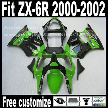 Plný kapotáže držiak pre Kawasaki ZX6R 00 01 02 Ninja 636 zelená čierna vysoký stupeň Horské nastaviť ZX-6R 2000 2001 2002 AF93