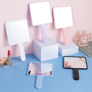 Prenosné Vreckové make-up Zrkadlo Anti-pot Non-slip Toaletný Zrkadlo Jednoduché Námestie Rukoväť Krásy Zrkadlá