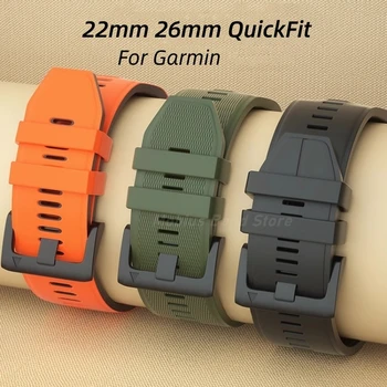 QuickFit Watchband 22 mm 26 mm Silikónové popruh pre Garmin Fenix 7 7X Pro Epix 47mm 51mm 5X Plus 6X 3 Tactix Predchodcu 965 955 935