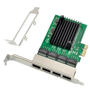 RJ45-4-Port Gigabit Network Karty Výmena Ethernet Server PCIE Sieťová Karta Adaptéra PCI-E X1 Rozhranie