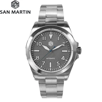 San Martin SN0132 40 mm Muži Mechanické Hodinky z Nerezovej Ocele NH35 Automatický Pohyb Náramkové hodinky 100m Vodotesné BGW-9 Svetelný
