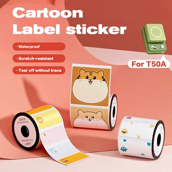 T50A Štítok Stroja Papier pre Tlač Cartoon Farebné Označenie Papierové Samolepiace Etikety Nálepky Tepelnej Označenie Páska, Papier pre Tlač
