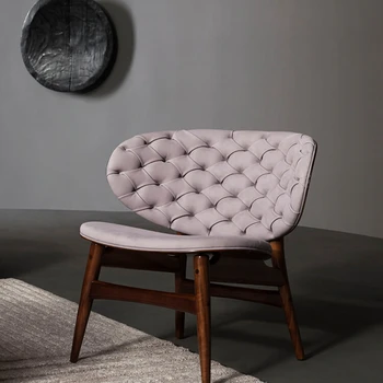 Taliansky single pohovka kreslo dizajnér svetlo luxusné high-end villa kožené minimalistický voľný čas stoličky