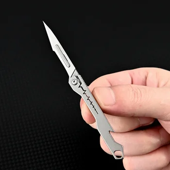 Titánové Zliatiny Mini Ostré Skladací Nôž Prenosné Vybalenie Express Nôž s Otvárač Keychain Rezanie Papiera Umenie Nôž
