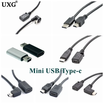 USB C K Mini USB Adaptér Typ C Žien Na Mini USB Muž Kábla 25 cm Konektor Pre GoPro MP3 Prehrávače Dash Cam Digitálny Fotoaparát, GPS