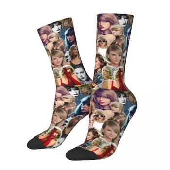 V Zime Teplá Unisex Móda Taylor Koláž Ponožky Swiftie Hudby Absorpciu Potu Basketbal Ponožky