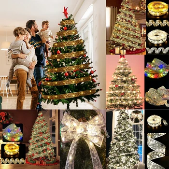 Vianočné Dekorácie DIY LED pás s nástrojmi Svetlá Vianočných Ozdôb Luky String Svetlá 2023 Firmware Nový Rok Doma Strana Dodávky