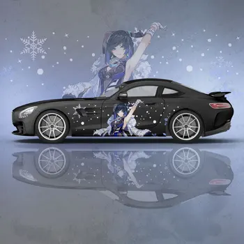 Yelan Genshin Vplyv anime Auto Odtlačkový Ochranné Fólie Vinylové Strane Grafiky Zábal Príslušenstvo Maľovanie Univerzálny Auto Samolepky