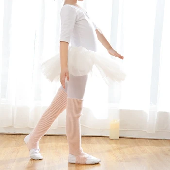 Ženy, Dievčatá Strmeň Leg Warmers Boot Manžetami Rebrovaný Srůsty Farbou Toeless Kolená Vysoké Ponožky pre latinskú Balet Dance Jogy